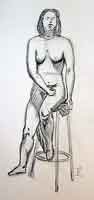 This is a pencil sketch of a nude figure